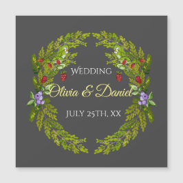 Morangos da floresta aquosa e cogumelos