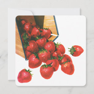 Morangos Vintage em Cesta, Berries de Fruta Comida
