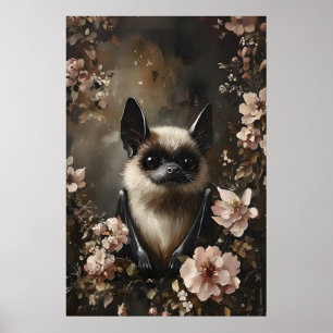 Morcego com Impressão de Flores, Impressão de Morc