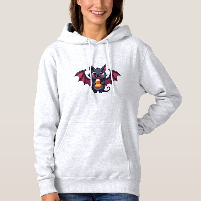Morcego Vampiro com Doce � Camiseta de Halloween F (Frente)