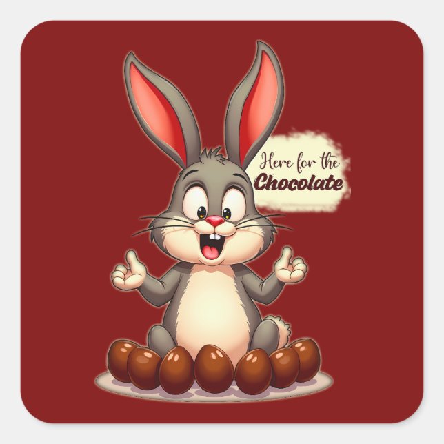 More Chocolate – Funny Easter Bunny - Autocolante (Frente)