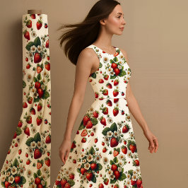 Moretango Botânico de Morango Impressão em Tecido 