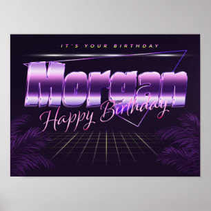 Morgan Name Vorname lila retro Poster Geburtstag