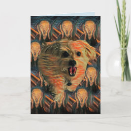 Morkie Dog "The Gritar" Engraçado 40 Cartão de Ani