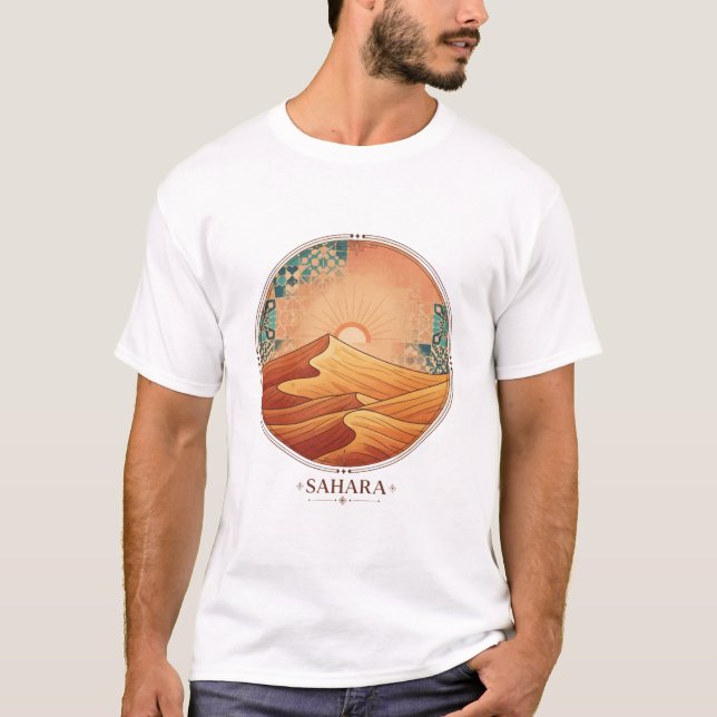 Moroccan Zellij Desert Sunset T-Shirt (Frente)