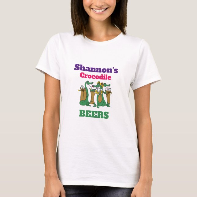 MORRA! T-Shirt Crocodile BEERS - Funny - Add Name (Frente)