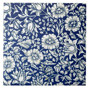 Morris - Azulejo de cerâmica Mallow Azul