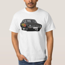 Morris Marina Super - preto com chamas T-Shirt