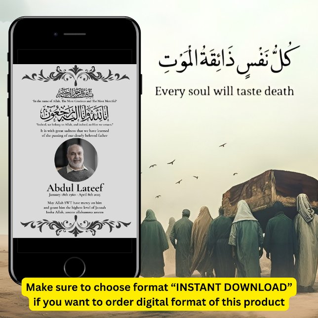 Morte Muçulmana Anúncio de Male Janaza Prayer (Criador carregado)