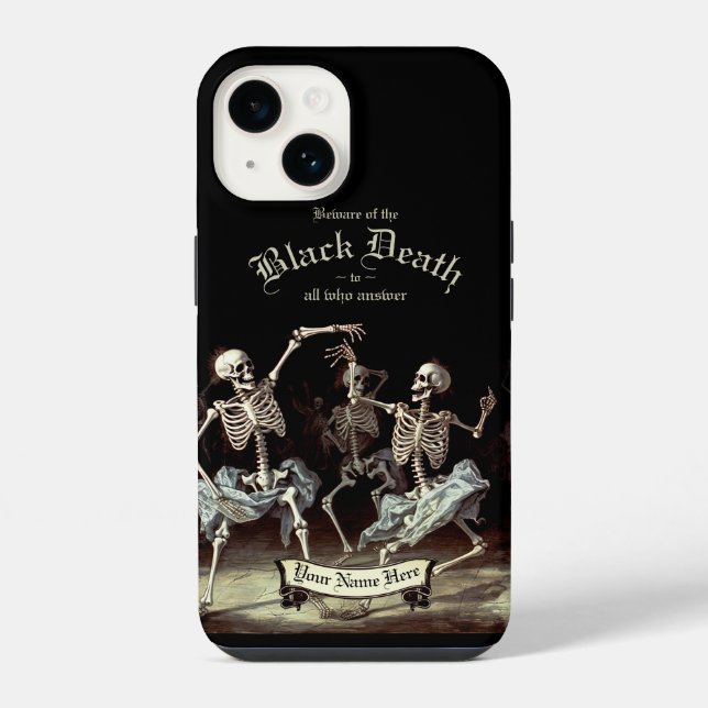 Morte Negra Esqueletos Dançantes Halloween (Verso)