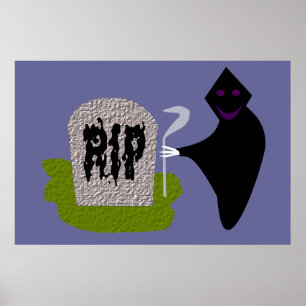 Morte no Poster do Cemitério de Halloween