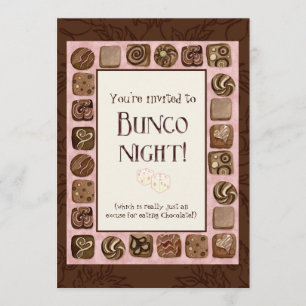 Morte pelo convite de festas de Bunco do chocolate