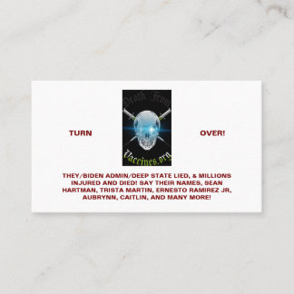 Morte por Vacinas Padrão Cartão de visita