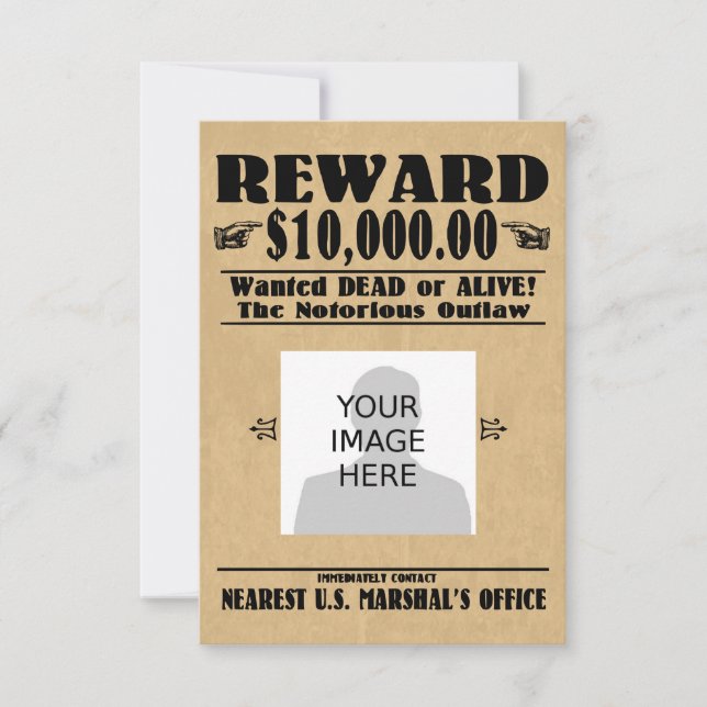 Morto ou Vivo Procurado Personalizado (Frente)