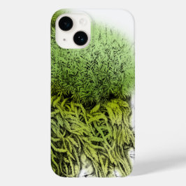 Mosa desenhando com capas de iphone verde sobrepos