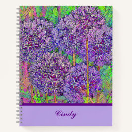 Mosaico Allium Roxo com Aquaína com Nome