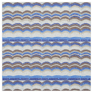 Mosaico azul tecido de algodão penteado