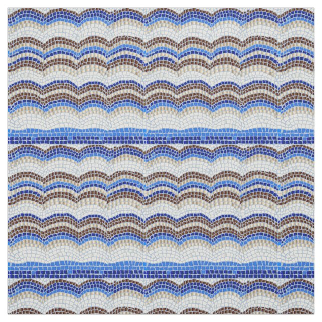 Mosaico azul tecido de algodão penteado (Modelo)