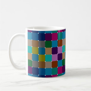 Mosaico colorido, caneca de café