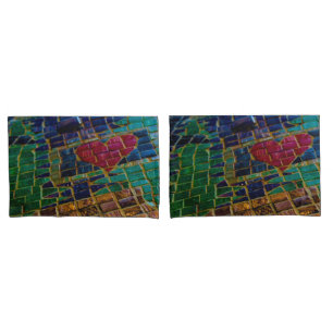 Mosaico Colorido do Coração Vermelho