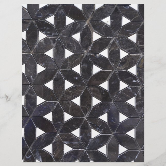 Mosaico de Cinzas de carvão | flor do padrão de vi (Frente)