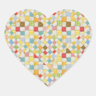 MOSAICO DE COLCHA Adesivos de Coração