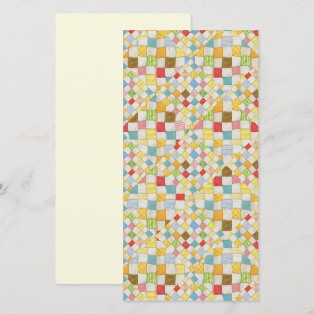 MOSAICO DE PATCHWORK 8x4 Cartão Plano / Creme / Ve (Frente/Verso)