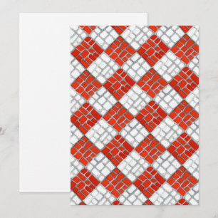 MOSAICO DE VERIFICAÇÃO VERMELHA 5x7 Cartão Plano /