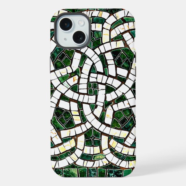 Mosaico do Nó Celular Verde e Branco (Verso)