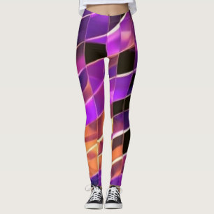 mosaico em leggings de cores do pôr do sol tardio