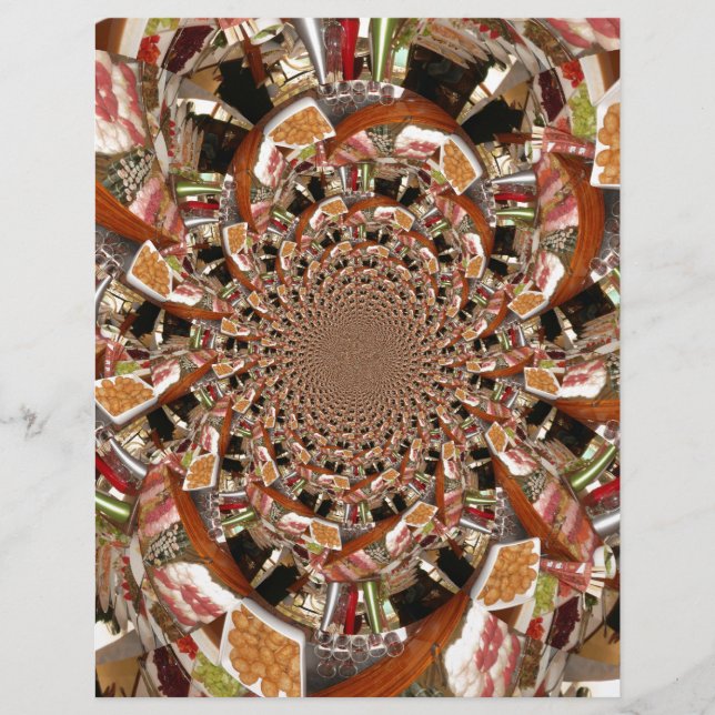 Mosaico Hipnotizante de Cores Castanhas de Sushi (Frente)