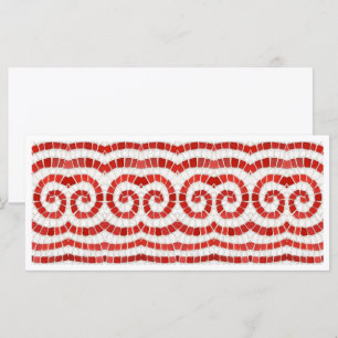 MOSAICO IÔNICO VERMELHO Cartão Plano 4x9
