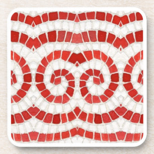 MOSAICO IÔNICO VERMELHO Porta-copos de Plástico Rí