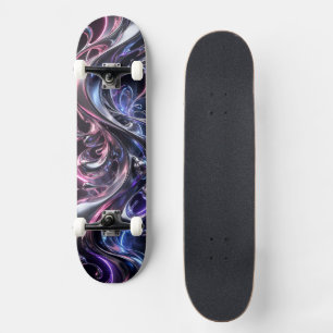 Mosaico Líquido Futurista de Skate -  3D Abstrato