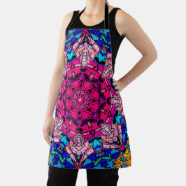 Mosaico Rosa Mandala Floral Psicélico Retro