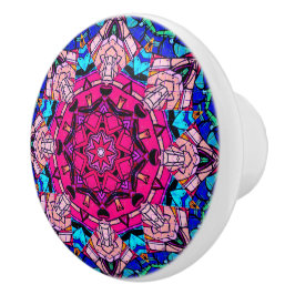 Mosaico Rosa Mandala Floral Psicélico Retro