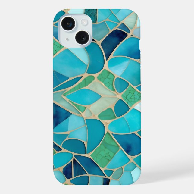 Mosaico Turquesa Abstrato com estilo Art Deco (Verso)