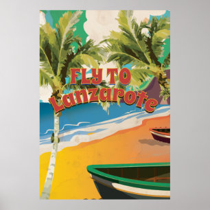 Mosca do vintage ao poster de viagens de Lanzarote