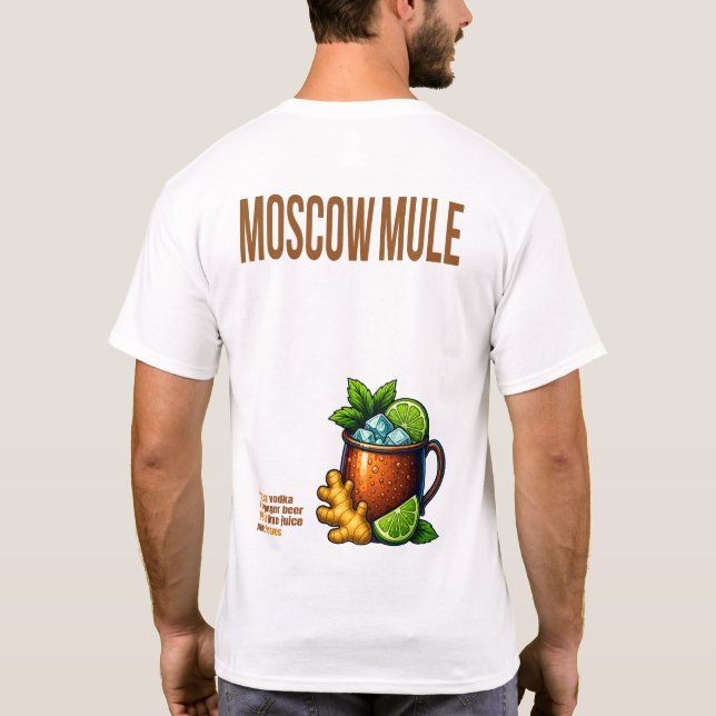 Moscow Mule T-Shirt – Classic Copper Mug Cocktail (Verso)