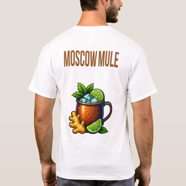 Moscow Mule T-Shirt – Classic Copper Mug Cocktail (Verso)