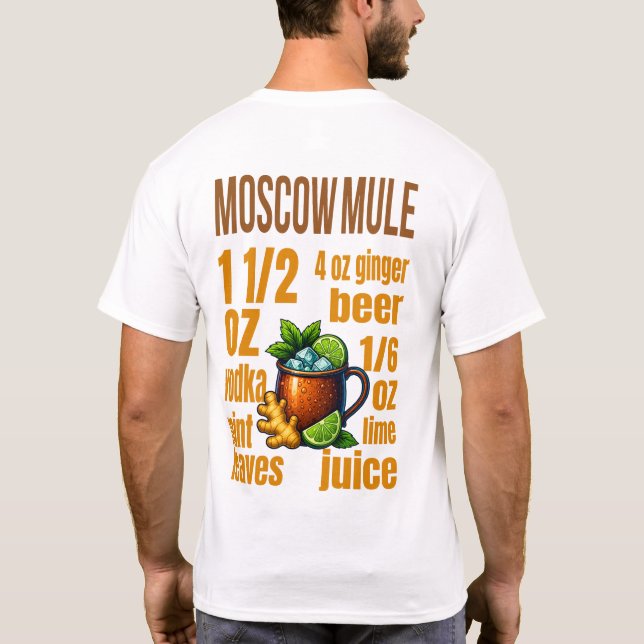 Moscow Mule T-Shirt – Classic Copper Mug Cocktail (Verso)
