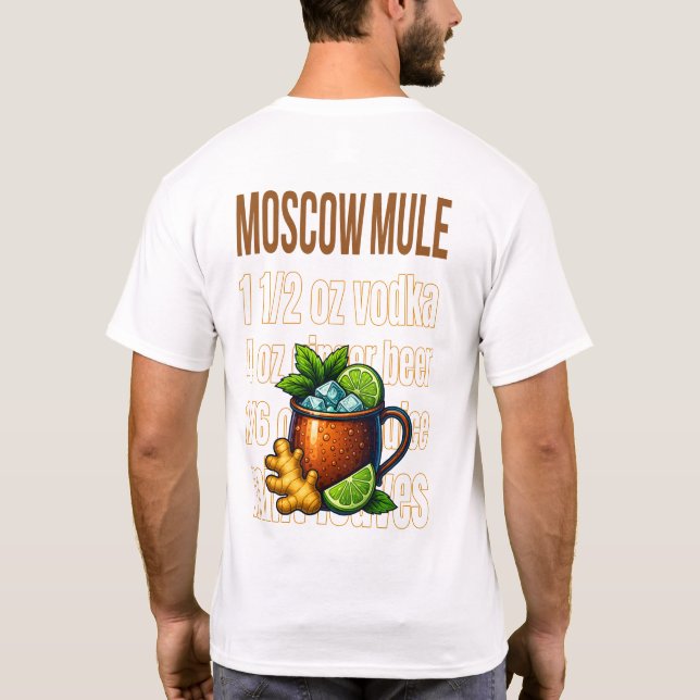 Moscow Mule T-Shirt – Classic Copper Mug Cocktail (Verso)