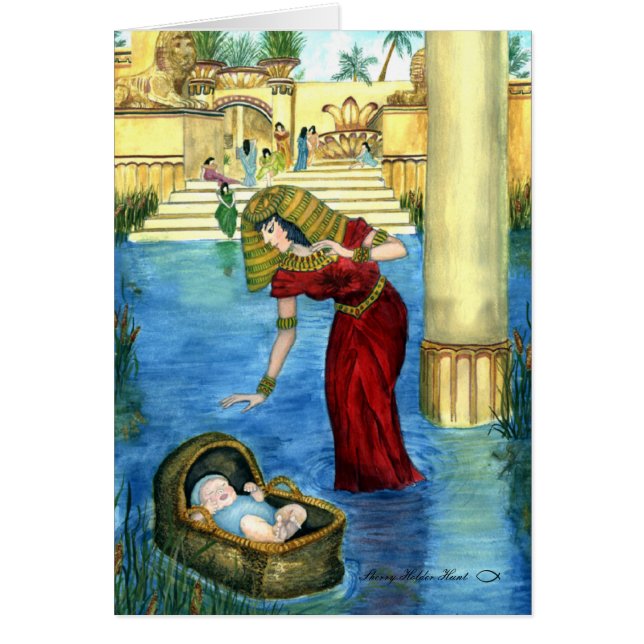 Moses em um cartão da cesta (Frente)