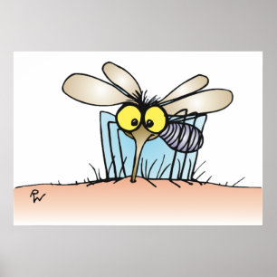 Mosquito que morde um poster do braço