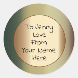 Moss Green Border com Etiqueta de Presente do Cent