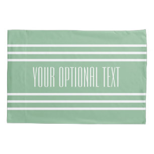 Moss Green Stripes travesseiros de texto personali