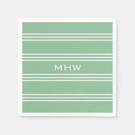 Moss Green Strips - guardanapos de papel personali