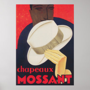 Mossant Hats Vintage Poster
