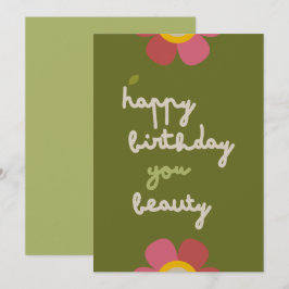 MOSSY BLOOM - Cartão de Convite Floral de Aniversá