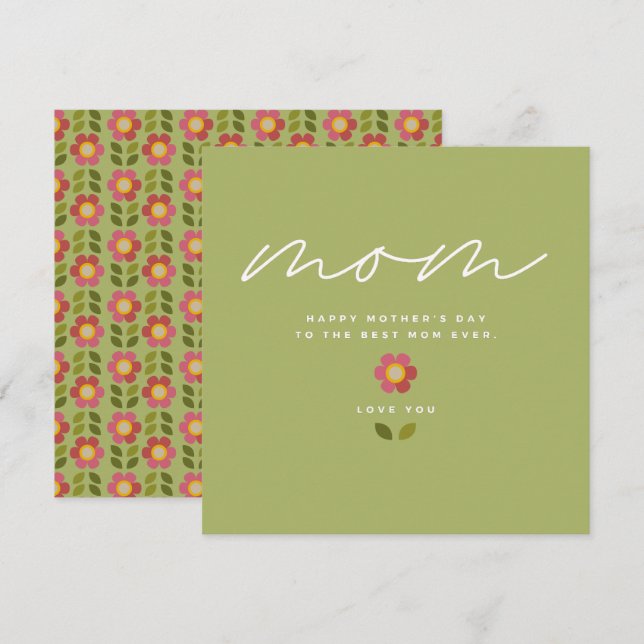 MOSSY BLOOM - Cartão de Convite Floral para Dias d (Frente/Verso)